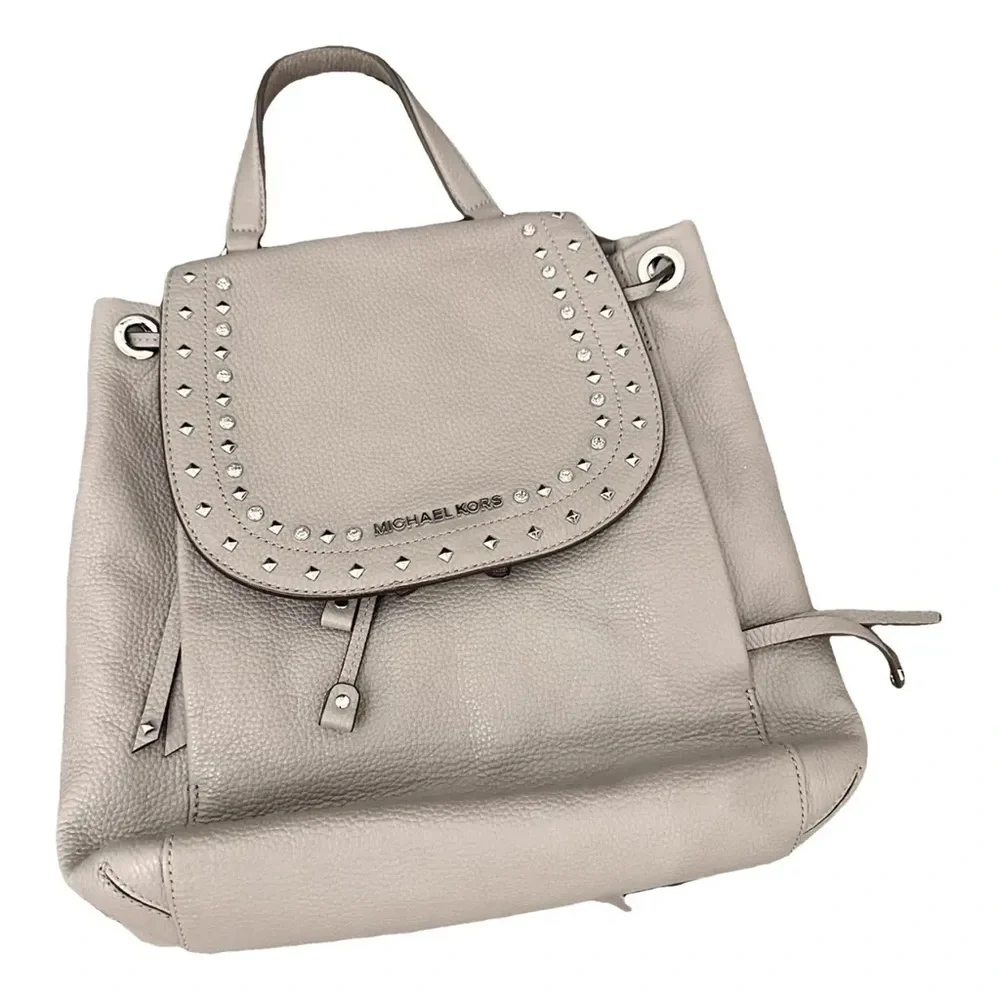 Michael Kors Light Gray Studded Backpack - Picture 5 of 5